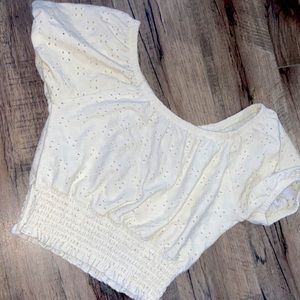 SO brand Juniors white crop top. Worn once.
